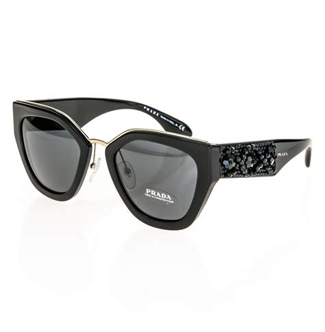 prada pr10ts|PRADA Ornate 10t Bead Embellished Pr10ts Shiny Black Silver .